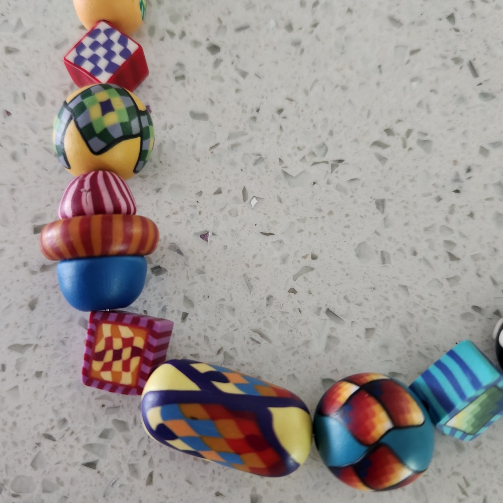 Karyn Kozak Polymer Clay Multicolor Handcrafted Beaded Women’s Necklace - Picture 9 of 15